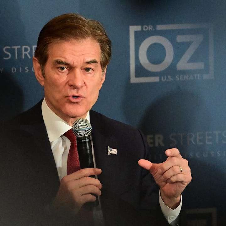 PHILADELPHIA, PA - OCTOBER 13: Republican U.S. Senate candidate Dr. Mehmet Oz hosts a safer streets ...
