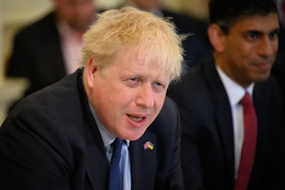 LONDON, ENGLAND - JUNE 07: Britain's Prime Minister Boris Johnson addresses his Cabinet ahead of the...