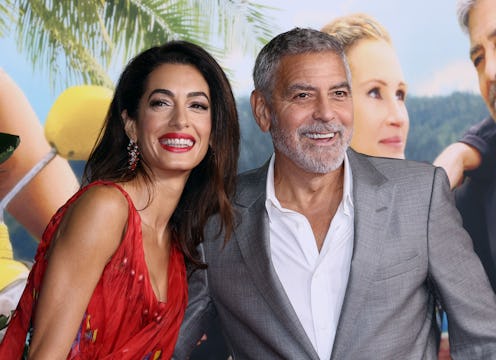 LOS ANGELES, CALIFORNIA - OCTOBER 17: (L-R) Amal Clooney and George Clooney attend the premiere of U...