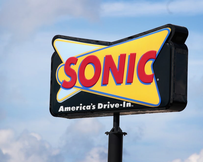 CICERO, IL - SEPTEMBER 25: A sign advertises the location of a Sonic restaurant on September 25, 201...