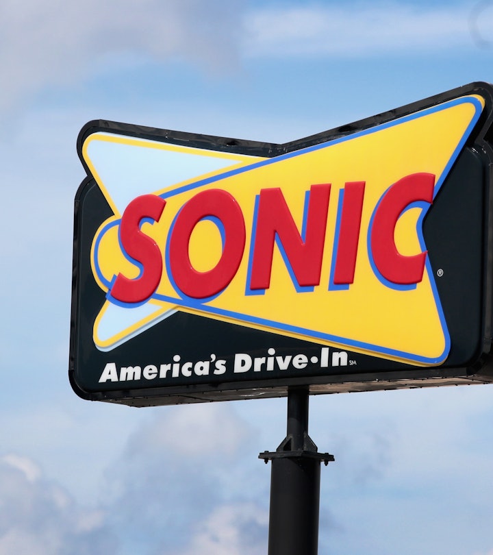 CICERO, IL - SEPTEMBER 25: A sign advertises the location of a Sonic restaurant on September 25, 201...