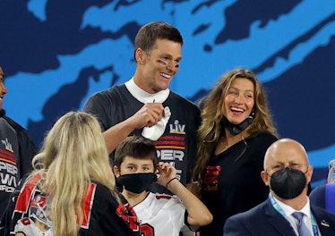 Tom Brady and Gisele Bundchen after winning Super Bowl LV