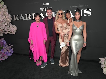 Kris Jenner, Ben Winston, Khloé Kardashian, True Thompson, and Kim Kardashian at 'The Kardashians' p...