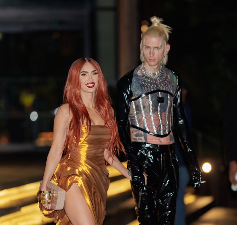 Megan Fox debuted new red hair in Brooklyn on October 25, 2022 in New York City. (Photo by THE HAPA ...