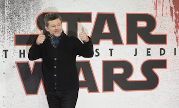 LONDON, ENGLAND - DECEMBER 13:  Andy Serkis during the 'Star Wars: The Last Jedi' photocall at Corin...