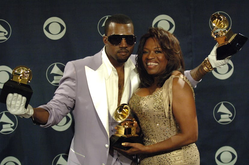 Kanye West, winner of Best Rap Solo Performance for "Gold Digger," Best Rap Song for "Diamonds From ...