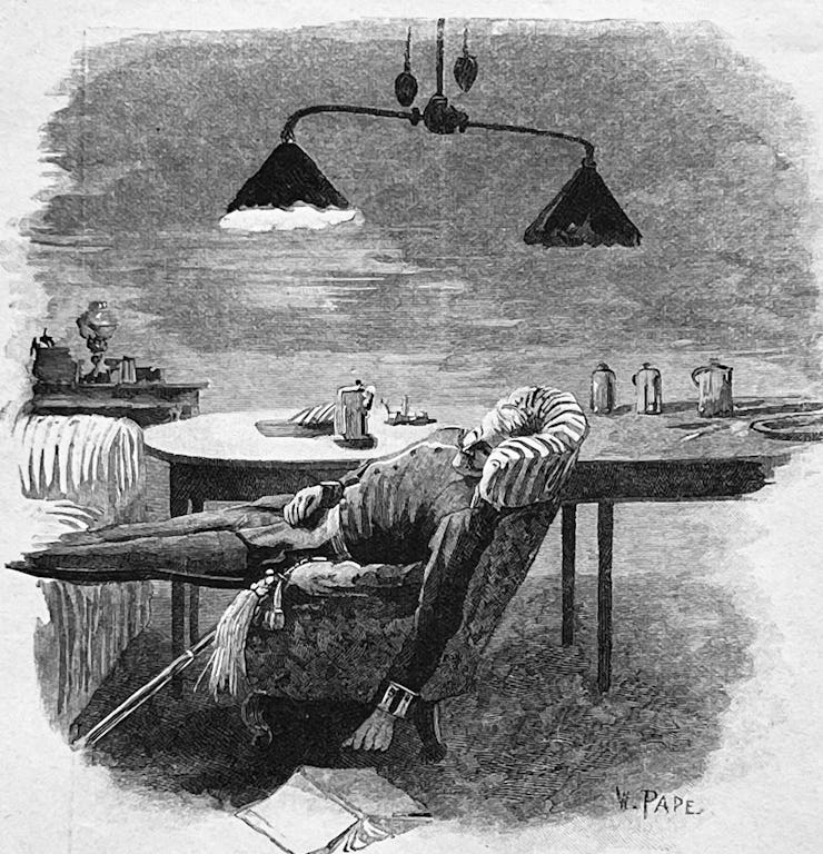 In The Castle Guard: a little restIllustration from 19th century.