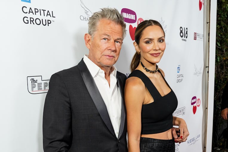 LOS ANGELES, CALIFORNIA - OCTOBER 09: David Foster and Katharine McPhee attend ‘The 7th Annual Imag...