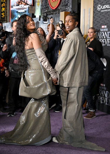 Rihanna & A$Ap Rocky Were Matching For First Red Carpet Event As Parents