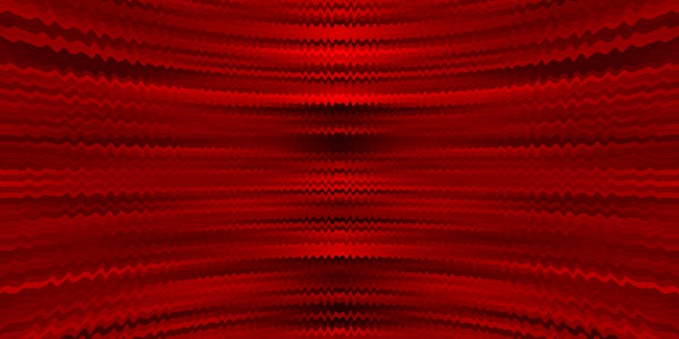 Abstract background made of rippled parallel lines of different shades of red shaping a concave patt...