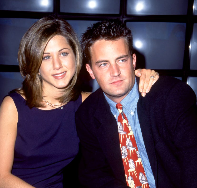 Matthew Perry revealed in his book that he had a crush on Jennifer Aniston while filming and asked ...