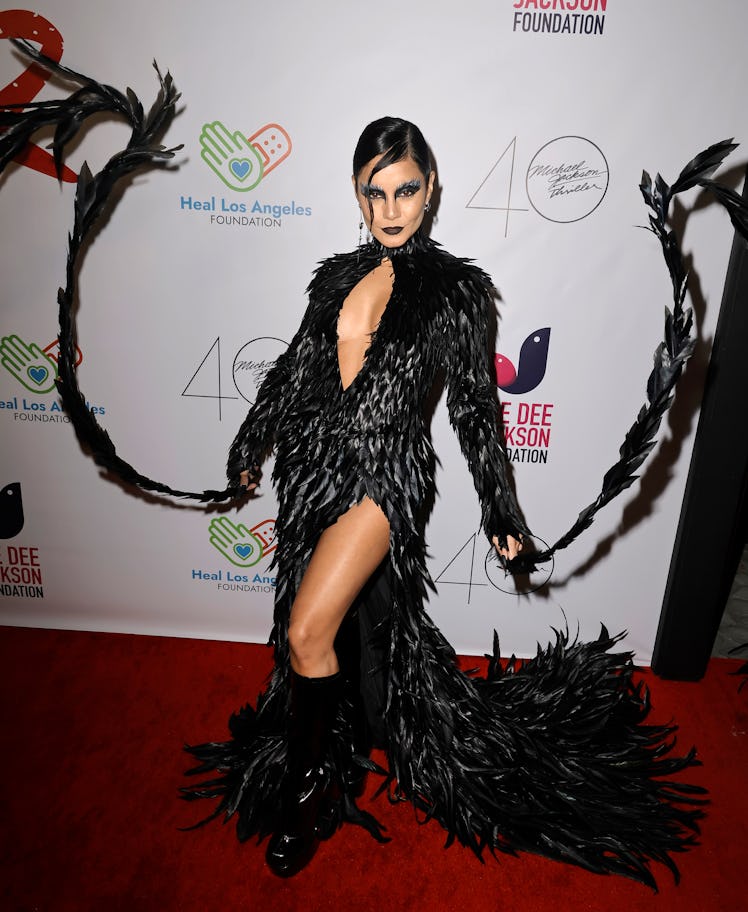 Vanessa Hudgens as a Black Swan at the Annual THRILLER NIGHT Halloween Party, 
