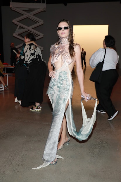Julia Fox attends the Parsons MFA Student Show during New York Fashion Week 