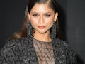 Zendaya wears a nearly naked Valentino bodysuit as she attends the Valentino Womenswear Spring/Summe...