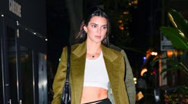 Kendall Jenner before getting a scorpion tattoo on her butt, is seen on September 21, 2022 in New Yo...