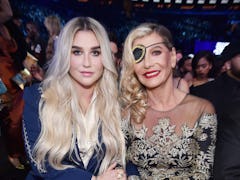 Kesha and mother Pebe Sebert attend the 60th Annual GRAMMY Awards at Madison Square Garden on Januar...