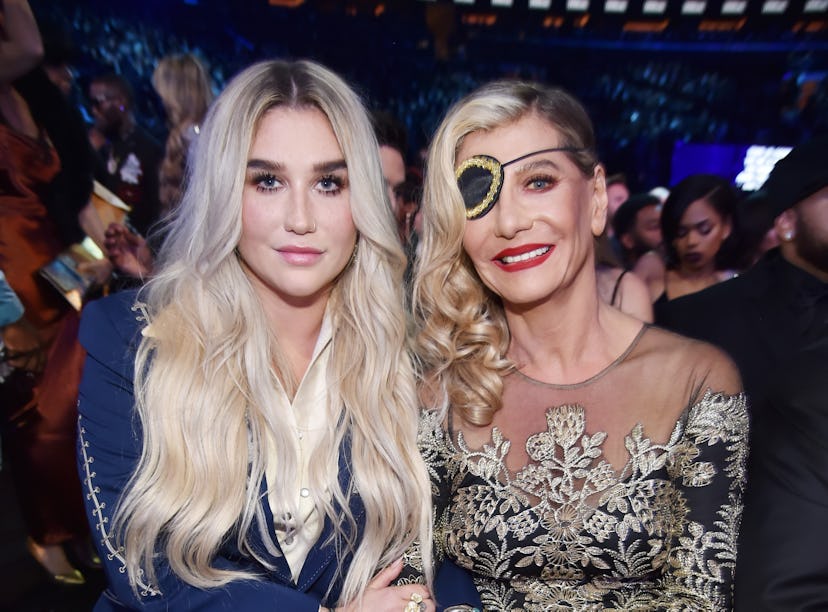 Kesha and mother Pebe Sebert attend the 60th Annual GRAMMY Awards at Madison Square Garden on Januar...