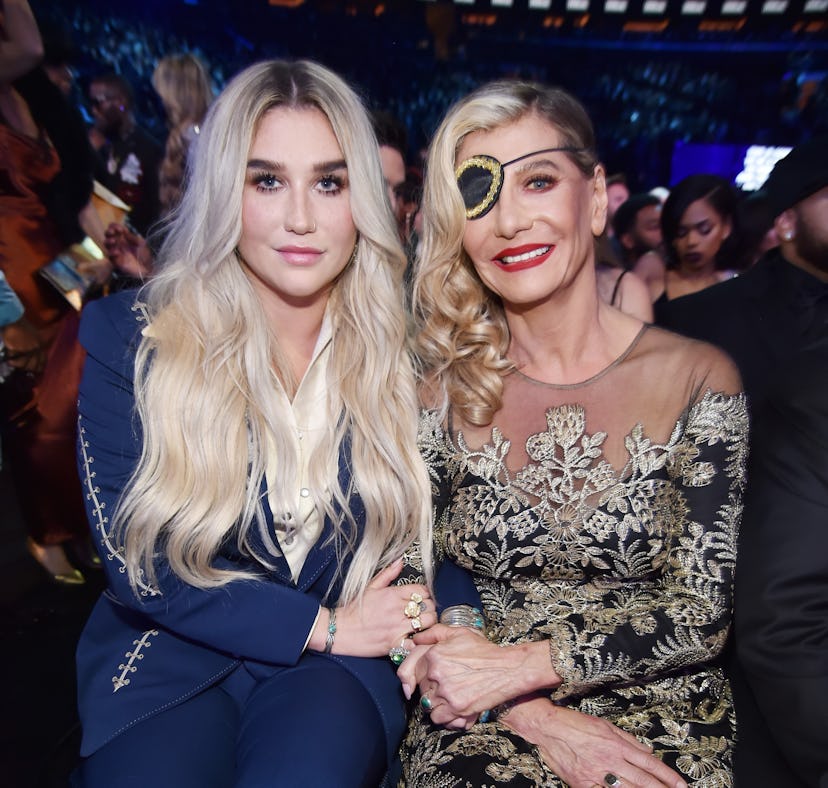 Kesha and mother Pebe Sebert attend the 60th Annual GRAMMY Awards at Madison Square Garden on Januar...
