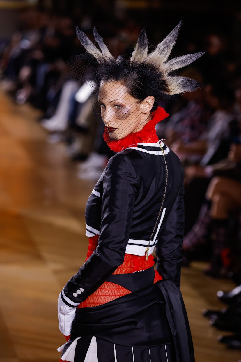 Bella Hadid walks the runway during the Thom Browne Womenswear Spring/Summer 2023 show 