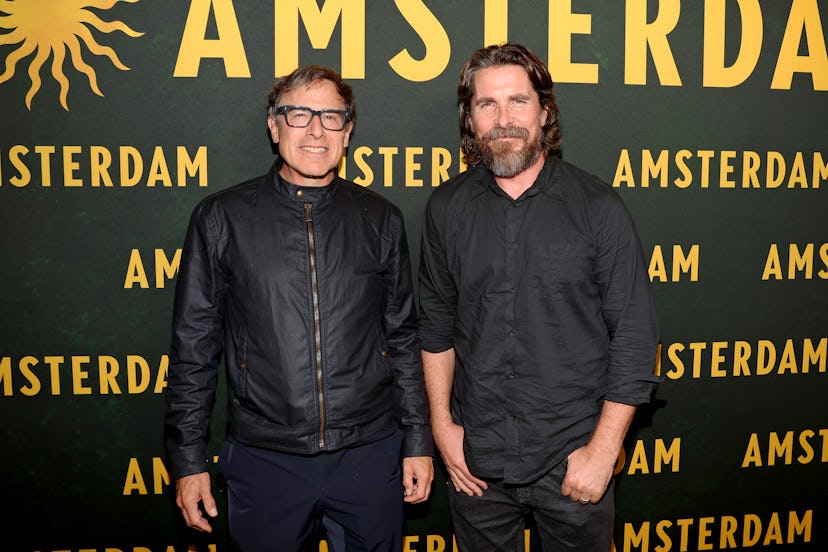 LOS ANGELES, CALIFORNIA - SEPTEMBER 27: (L-R) David O. Russell and Christian Bale attend the Amsterd…