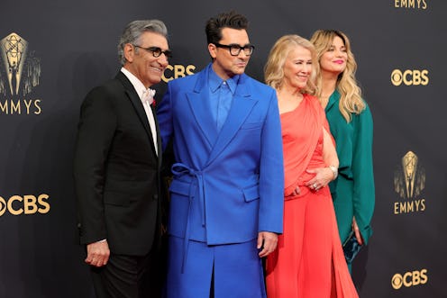 LOS ANGELES, CALIFORNIA - SEPTEMBER 19: (L-R) Eugene Levy, Dan Levy, Catherine O'Hara, and Annie Mur...