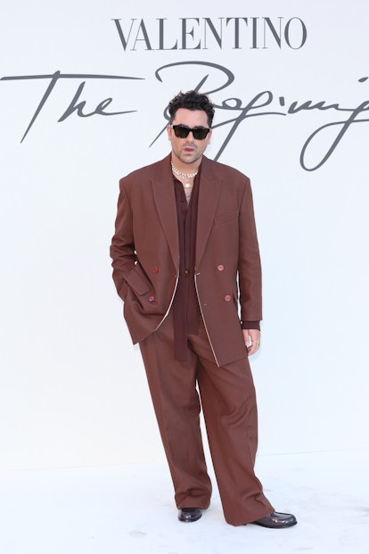 ROME, ITALY - JULY 08: Dan Levy is seen arriving at the Valentino Haute Couture Fall/Winter 22/23 fa...