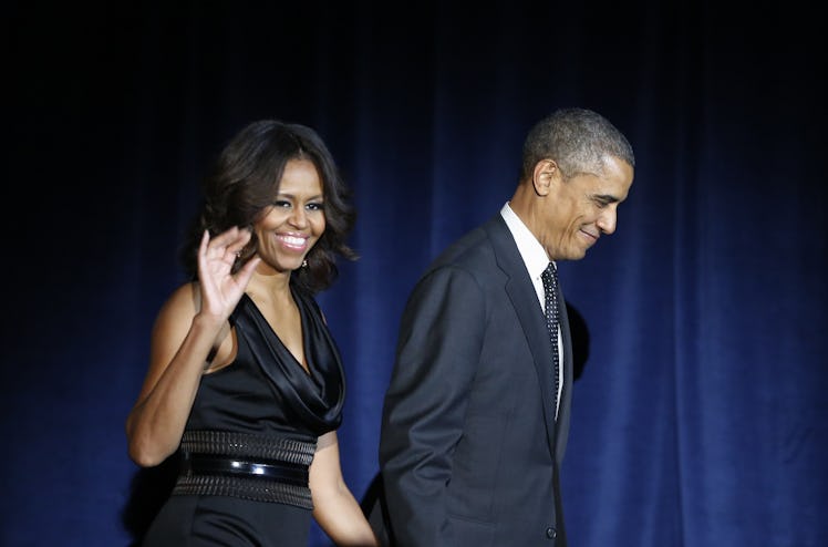 US President Barack Obama and First Lady Michelle Obama arrive for the "In Performance at the White ...