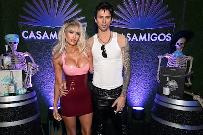 Megan Fox and Machine Gun Kelly dressed as Pamela Anderson and Tommy Lee for Halloween.