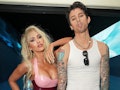 Megan Fox and Machine Gun Kelly dressed as Pamela Anderson and Tommy Lee for Halloween.