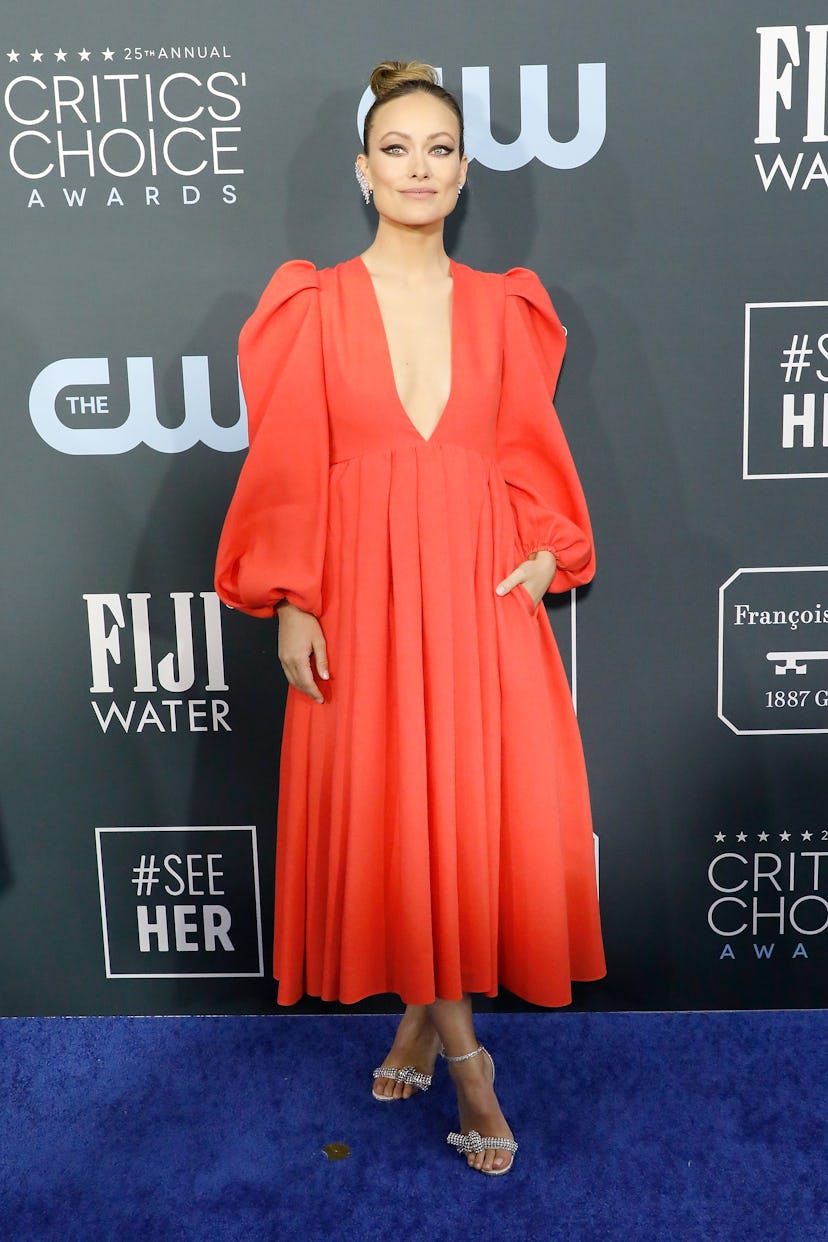 Olivia Wilde attends the 25th Annual Critics' Choice Awards at Barker Hangar on January 12, 2020 in ...