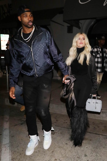 LOS ANGELES, CA - JANUARY 13:  Khloe Kardashian and Tristan Thompson are seen on January 13, 2019 in...