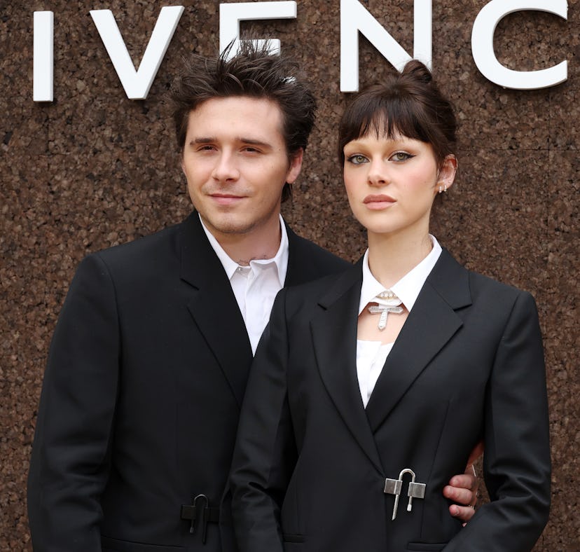 Nicola Peltz, with bleached eyebrows, attended the Givenchy Womenswear Spring/Summer 2023 show as pa...