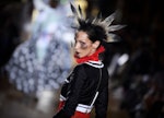 Paris Fashion Week's weird beauty looks include the one seen on Bella Hadid presents a creation for ...