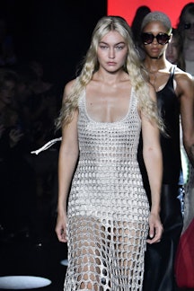 Gigi Hadid walks the runway during the Chloe Ready to Wear Spring/Summer 2023 fashion show as part o...