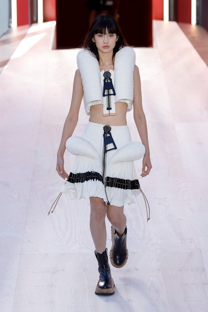 HoYeon Jung walks the runway during the Louis Vuitton Womenswear Spring/Summer 2023 show as part of ...