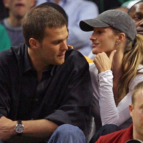 (052208 Boston, MA) Tom Brady and Gisele Bundchen in the first half of Game 2 of the NBA Eastern Co...