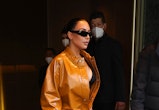MILAN, ITALY - FEBRUARY 23: Kim Kardashian  is seen during the Milan Fashion Week Fall/Winter 2022/2...