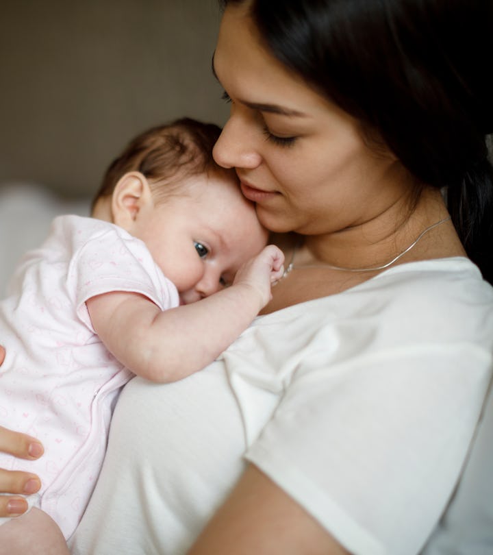 Mother and baby at home