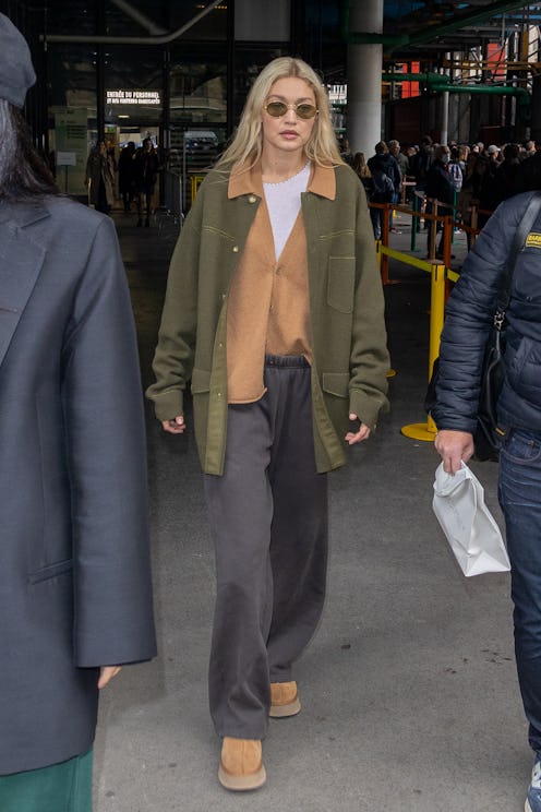 Model Gigi Hadid is seen on October 03, 2022 in Paris, France.