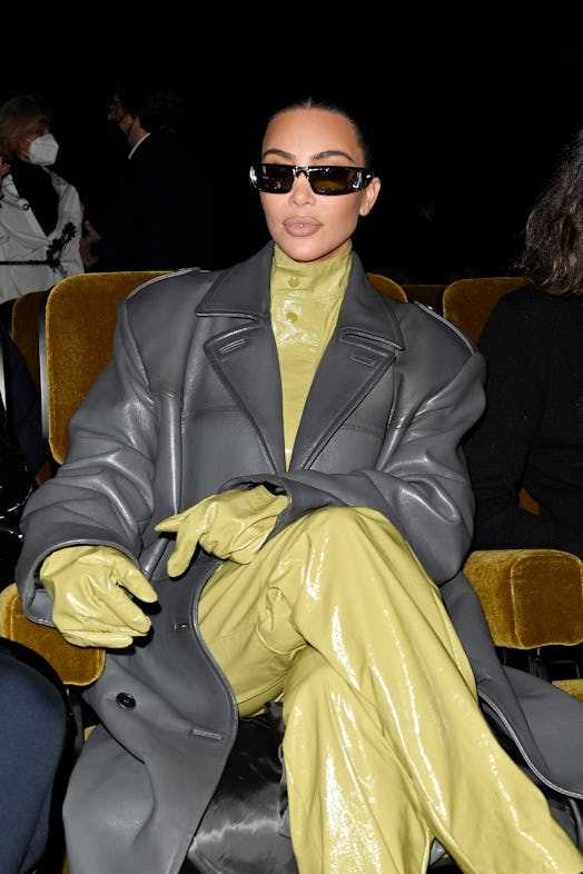 MILAN, ITALY - FEBRUARY 24: Kim Kardashian attends Prada Fall 2022 Womenswear Fashion Show on Februa...