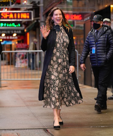 NEW YORK, NEW YORK - OCTOBER 05:  Hilary Swank is seen at GMA on October 05, 2022 in New York City. ...