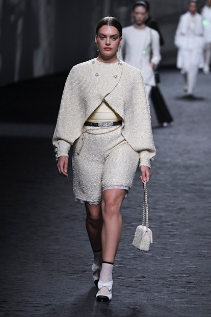 A model walks the runway during the Chanel Ready to Wear Spring/Summer 2023 fashion show as part of ...