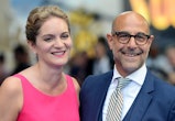 LONDON, ENGLAND - JUNE 18:  (L) Felicity Blunt and Stanley Tucci attend the global premiere of  "Tra...