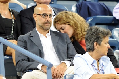 NEW YORK, NY - SEPTEMBER 10: Stanley Tucci (L) and Felicity Blunt attend the 2011 US Open at USTA Bi...