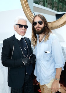 Fashion designer Karl Lagerfeld and Actor Jared Leto 