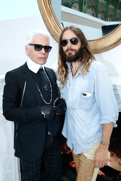 Fashion designer Karl Lagerfeld and Actor Jared Leto 