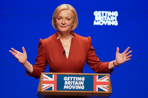 Prime Minister Liz Truss delivers her keynote speech at the Conservative Party annual conference at ...