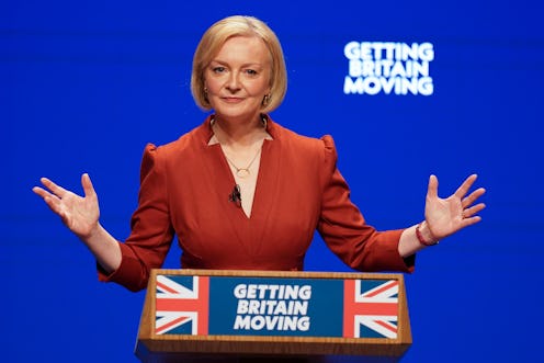 Prime Minister Liz Truss delivers her keynote speech at the Conservative Party annual conference at ...
