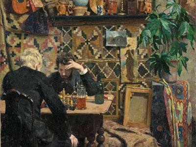 Chess players, 1886. Found in the Collection of the Nasjonalmuseet for Kunst, Arkitektur og Design, ...