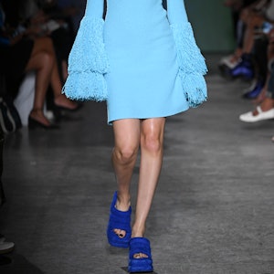 A model walks the runway during the Proenza Schouler Ready to Wear Spring/Summer 2023 fashion show w...
